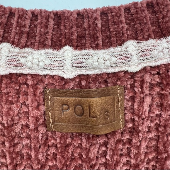 POL Sweater Vest Womens Faded Burgundy V-Neck Distressed Look Soft Feel NWOT - Picture 5 of 16